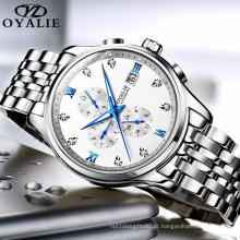 Relógio masculino de luxo masculino, moda empresarial, mecânico resistente à água, relógio de mão masculino, relógio com logotipo de fábrica da China